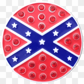 Rebel Flag Ball Marker & Hat Clip With Crystals, HD Png Download - rebel flag png