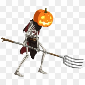 Skeleton With Pumpkin Head , Png Download - Fate Grand Order Skeleton, Transparent Png - pumpkin head png