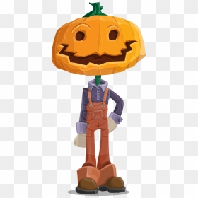 Transparent Pumpkin Head Png - Cartoon, Png Download - pumpkin head png