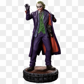 Iko1047 Heath Ledger Dark Knight Joker Statue 02 - Joker, HD Png Download - batman cape png