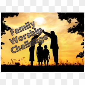 Family Challenge - Silhouette, HD Png Download - worship silhouette png