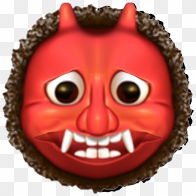 #emoji #oni #devil #demon #iosemoji #vampire #mask - Iphone Ogre Emoji, HD Png Download - oni mask png