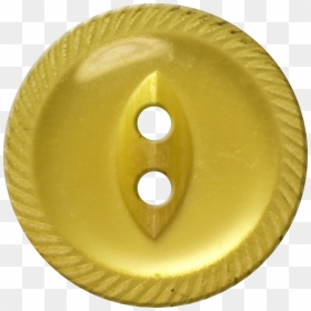 Button With Incised Border And Almond-shaped Center, - Pretty Button Transparent Background, HD Png Download - yellow button png
