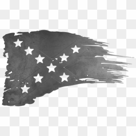 Black White Tattered Rebel Flag, HD Png Download - rebel flag png