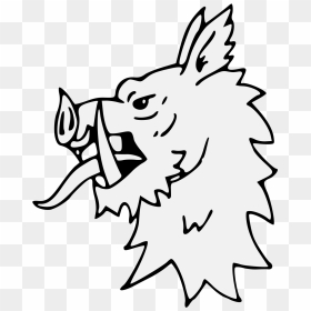 Boar"s Head Erased - Cartoon, HD Png Download - boar png