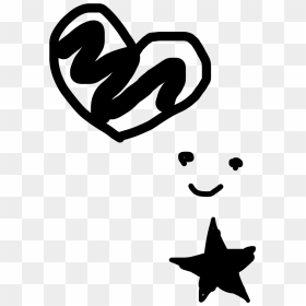 #heart #smile #star #doodle #doodleblack #simpledoodle - Illustration, HD Png Download - star doodle png