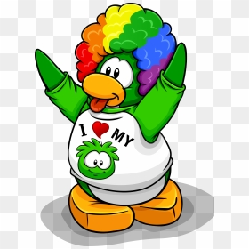 Club Penguin Wiki - Love My Puffle Shirts, HD Png Download - clown hair png