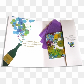A Greeting & A Gift Combine In These Sweet Flying Wish - Greeting Card, HD Png Download - flying paper png