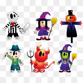 Clipart Halloween Creepy Vector Library Library Halloween - Scary Halloween Costumes Clipart, HD Png Download - cartoon ghost png