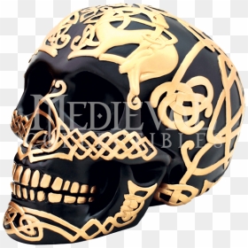 Black And Gold Celtic Skull - Celts, HD Png Download - gold skull png
