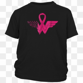 Super Hero Breast Cancer Awareness With Pink Ribbon - Active Shirt, HD Png Download - breast cancer awareness ribbon png