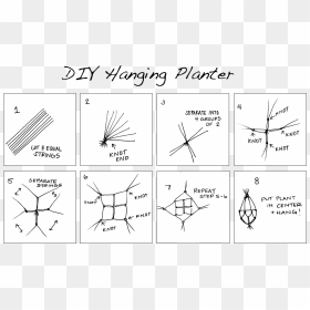 Diy Hanging Planter - Knotted String Hanging Planter, HD Png Download - hanging string png