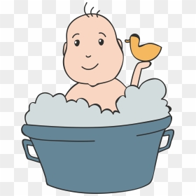 Baby In Bath Tub Vector - Clip Art, HD Png Download - baby vector png