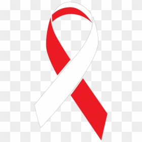 Red And White Colored Squamous Cell Carcinoma Ribbon - Cervical Cancer Ribbon Png, Transparent Png - breast cancer awareness ribbon png