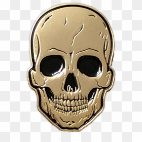 Gold Skull Enamel Pin By Seventh - Skull Pin, HD Png Download - gold skull png