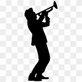 Jazz Trumpet Player Silhouette, HD Png Download - saxophone silhouette png