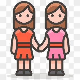Women Holding Hands Emoji Clipart, HD Png Download - couple silhouette holding hands png