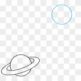 How To Draw Space And Planets - Simple Small Planet Drawing, HD Png Download - planet rings png