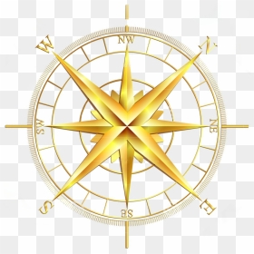 Golden Compass Png - Gold Compass Rose Png, Transparent Png - nautical compass png