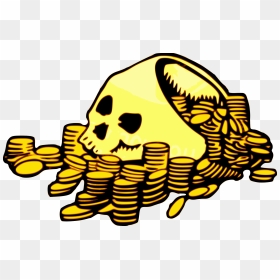 Skull & Money Clip Arts - Skull With Money Png, Transparent Png - gold skull png