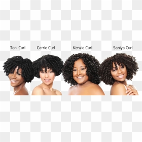 Short Hair With Braids Photo - Pre Curled Crochet Hair, HD Png Download - braids png
