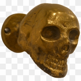 Raw Rustic Gold Skull Decorative Hook - Bronze, HD Png Download - gold skull png