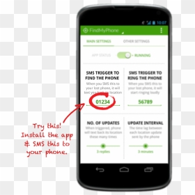 Find My Phone App Sms, HD Png Download - no cell phone png