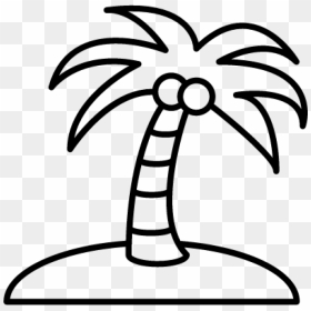 Transparent Palm Tree With Coconuts Clipart - Coconut Tree Outline Drawing, HD Png Download - white palm tree png