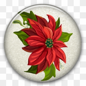 Poinsettia Christmas Wreath Clip Art - Christmas Flower Transparent Background, HD Png Download - christmas flower png