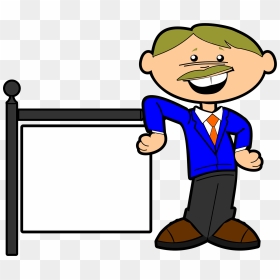 Cartoon Man With Sign Clip Arts - Cartoon Characters Drawing Comics, HD Png Download - cartoon sign png