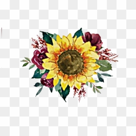 Sunflowers Roses Png - Sunflower And Roses Wedding Invitations, Transparent Png - watercolor roses png
