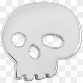 14ct White Gold Skull End - Skull, HD Png Download - gold skull png