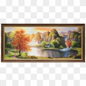New Chinese Style Landscape Paintings Chinese Style - Living Room Wall Painting Landscape, HD Png Download - hanging polaroid frame png