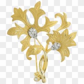 Gold Brooches Baku - Artificial Flower, HD Png Download - fig leaf png