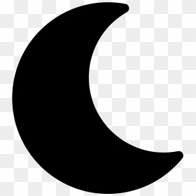 Black Solid Crescent Moon, HD Png Download - moon silhouette png