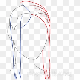 Ponytails Drawing At Getdrawings - Line Art, HD Png Download - chalk drawings png
