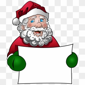 Santa Elf Clipartmonk Free - Santa Holding Sign Clipart, HD Png Download - cartoon sign png