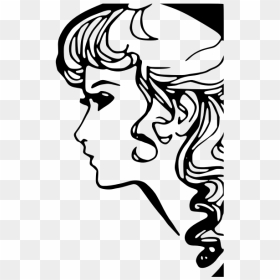 Vector Illustration Of Outline Female Face - Woman Face Drawing Png, Transparent Png - face outline png