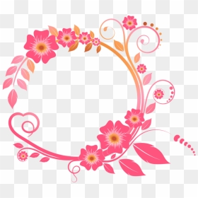 Colored Floral Png High-quality Image - Border Frame Clipart Black And White, Transparent Png - bunga png