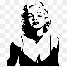 Oil Painting Mural Black And White Canvas Print - Marilyn Monroe Stencil Art, HD Png Download - mural png