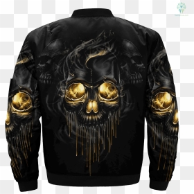 Black And Gold Skull Over Print Jacket Payment Shipping - Wicked Cool Skulls, HD Png Download - gold skull png