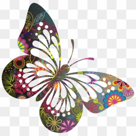 Colorful Butterfly Doodle Art, HD Png Download - borboleta png