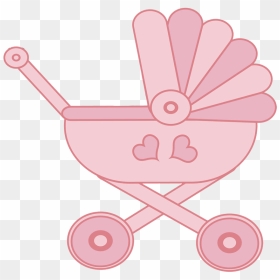 Pink Baby Stroller - Cartoon Baby Stroller Png, Transparent Png - baby stroller png