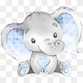 Watercolor Baby Elephant Clipart, HD Png Download - elefante png