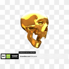 Gold Skull 3d Png, Transparent Png - gold skull png