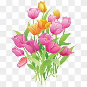 Ramo De Flores Animado Png Clipart , Png Download - Tulip Spring Flowers Clip Art, Transparent Png - ramo de rosas png