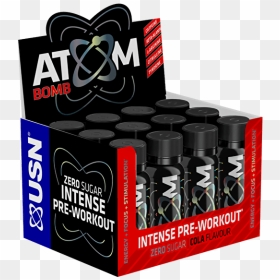 Usn Atom Bomb Intense Pre-workout 60ml Shot - Berry, HD Png Download - atom bomb png