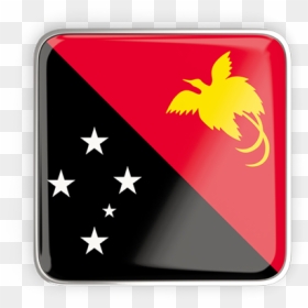 Square Icon With Metallic Frame - Papua New Guinea Flag, HD Png Download - metallic png