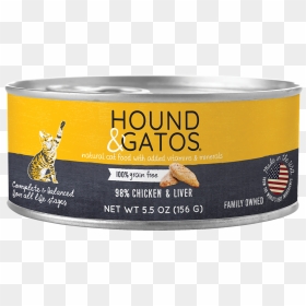 Hound & Gatos Grain Free Cat Food 98% Chicken & Liver - Hounds And Gatos Cat Food, HD Png Download - gatos png
