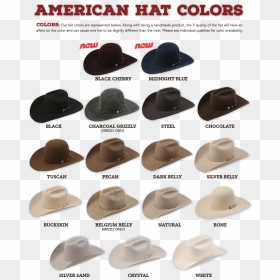 Our Felt Colors Are Represented Below - American Hat Company Colors, HD Png Download - cowgirl hat png